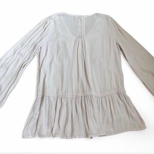 Vintage cream prairie cottage boho blouse Small